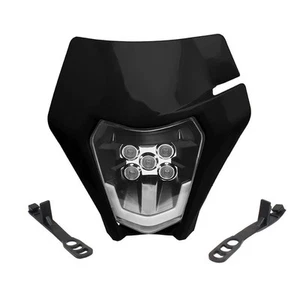 Masque Phare LED Noir Moto Universel Pour KTM SX EXC MX Enduro Supermotard - Picture 1 of 3
