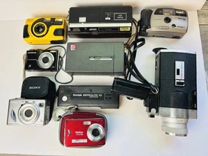Lot of 9 Cameras For Parts - Mixed Brands - Sony, Minolta, Kodak, ETC - Picture 1 of 9