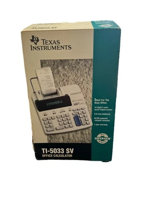 Vintage Texas Instruments TI-5033 SV Super View Printing Calculator Tested  - Image 1 of 4