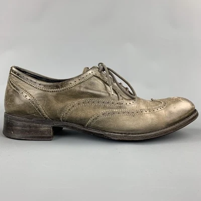 N.D.C. Zapatos Oxford con cordones de cuero envejecido topo talla 9 Foto 1 de 4