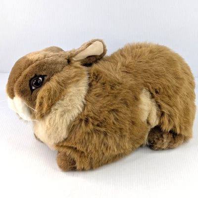 Fiesta Natural Laydown Bunny Rabbit Plush 14” Realistic VTG Stuffed Animal - Image 1 of 4