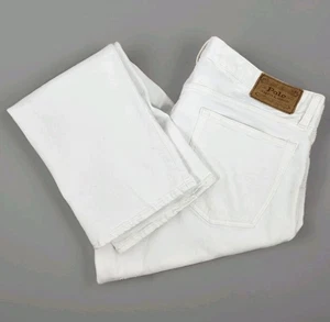 Polo Ralph Lauren Varick Slim Straight Stretch Denim Jeans White Mens 36x31 - Picture 1 of 13