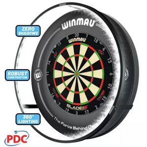 Winmau 360° Plasma Dartboard Luz LED Dinámica Sin Sombras Accesorios Incluidos - Imagen 1 de 28