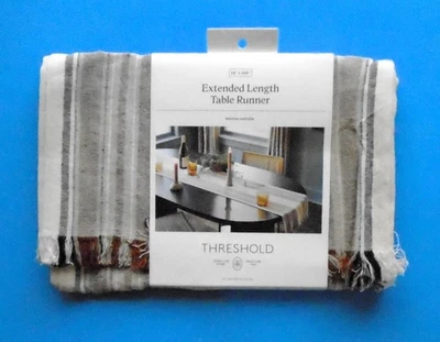 Threshold Extended Length Stripe Table Runner 14" x 108" New with Tags - Image 1 of 2