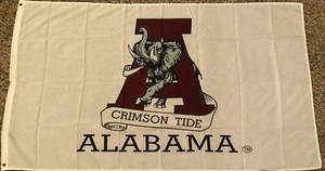 ALABAMA CRIMSON TIDE WHITE FLAG new 3x5ft superior quality fade resist us seller - Picture 1 of 3