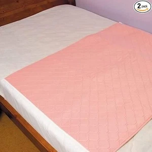 2 x Incontinence Washable Bed Pads With Tucks 90 x 90cm - Reusable (Twin Pack) - Picture 1 of 4