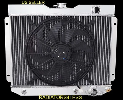 NUEVO RADIADOR CHAMPION 3 FILAS TODO ALUMINIO CON VENTILADOR 16" 1965 CHEVY BELAIR BEL AIR Foto 1 de 4