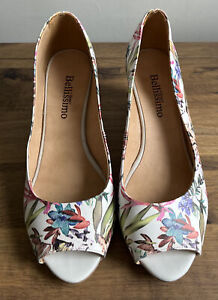 Bellisimo Ladies Floral/Multicoloured Peep Toe Wedge Shoes  Size 5 /EU Size 38