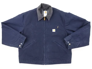 De Colección Chaqueta Carhartt Para Hombres 46 Azul Detroit Manta Forrada Lona J01 DNY Cremallera Completa - Imagen 1 de 11