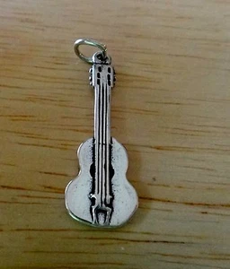 ¡Colgante de plata esterlina 3D 27x10 mm para guitarra instrumento musical! - Imagen 1 de 6