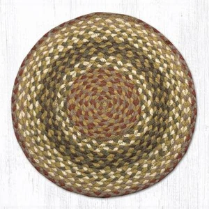 Almohadilla para silla de yute trenzado con 2 lazos 15,5". Borgoña, oliva. Alfombras de tierra CH-24 - Imagen 1 de 1