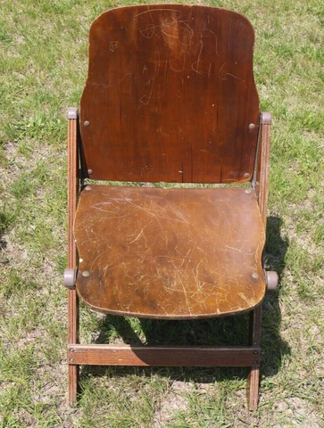 Vintage ~1930 Wooden Folding Chair by American Seating Company Grand Rapids C#06 Cover