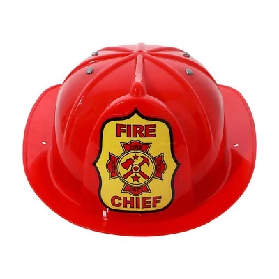 Kids Headgear Dress-up Fireman Helmet Carnival Firefighter Hat Role Play Red - Image 1 of 3