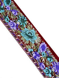 Vintage Indian Sari Border Sewing Embroidered Trim Ribbon Antique Lace DIY Home - Picture 1 of 8