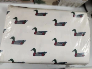 NEW-Dormisette Flannel Twin Flat Sheet Mallard Pattern Pure Cotton West Germany - Picture 1 of 4