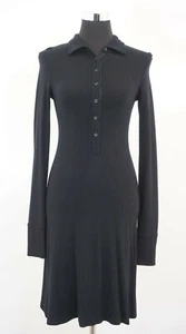 Marco Polo Kleid Jerseykleid 34 schwarz uni knielang Ärmellos Jersey A68 - Picture 1 of 6