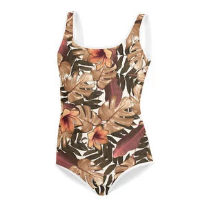 "Orange Flower" All-Over Print Youth Swimsuit Summer, Summer Vibes, Beach - Picture 1 of 29