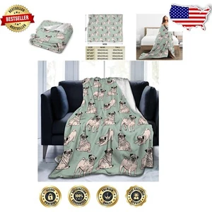 Lightweight Flannel Fleece Throw Blanket for Dog Lovers - 80"x60" Cozy Comfort - Picture 1 of 11