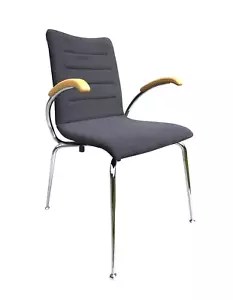 Swedish Fly Sessel grau Wildleder, Danish Design Grace, Buche & Metall UVP250,- - Bild 1 von 6