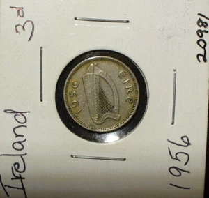 Ireland 1956 3 Pence Copper-Nickel Coin - Picture 1 of 2