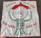 "Vintage KREIER Taschentuch, Katerkarikatur, ""Danke Fur Den Schönen Abend"