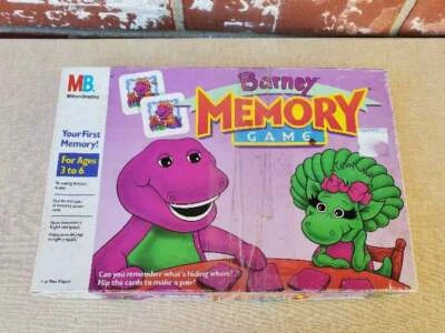 Vintage Barney Memory Game Milton Bradley Your First Memory Ages 3 To 6 - Image 1 of 4