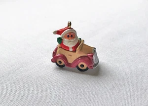 1989 Santa's Roadster ~ Vintage Hallmark Miniature Christmas Ornament - Picture 1 of 2