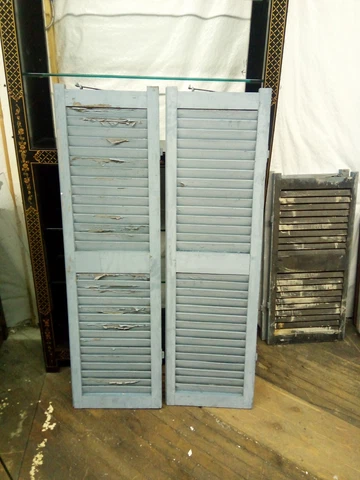 Vtg  Pair of Wooden  Shutters 53"H x 15.75" W Cover