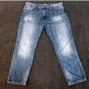 VTG 90's Lacoste Jeans Distressed Denim Pants Baggy Fit Mens Size 40x30 - Picture 1 of 9