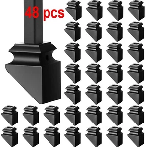 48 PCs Iron Baluster Shoes Slant Shoe with Screws for 1/2" Square Balusters - Picture 1 of 9