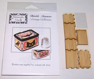 Noteworthy Needle VINTAGE HALLOWEEN Counted Cross Stitch Pattern with Bamboo Box - Picture 1 of 1