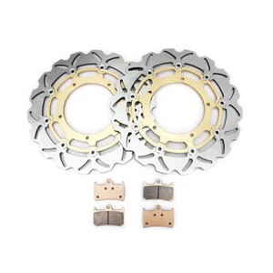 for Yamaha Front Brake Rotors Discs Pads YZF R1 1000 2004-2006 FZ1-N Fazer 06-12 - Picture 1 of 11