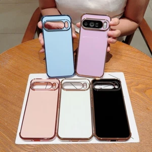 For Google Pixel 9 Pro XL 8 8A 7A Plain Shockproof TPU Case Plating Slim Cover - Picture 1 of 17