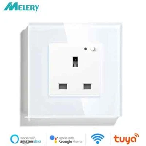 Toma de corriente eléctrica 240V 13A estándar del Reino Unido 86 mm vidrio único inteligente Wifi enchufe de pared - Imagen 1 de 23