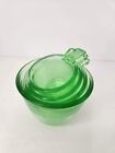 APPLE GREEN DEPRESSION STYLE GLASS 4 PC MEASURING CUP SET, Vintage Style