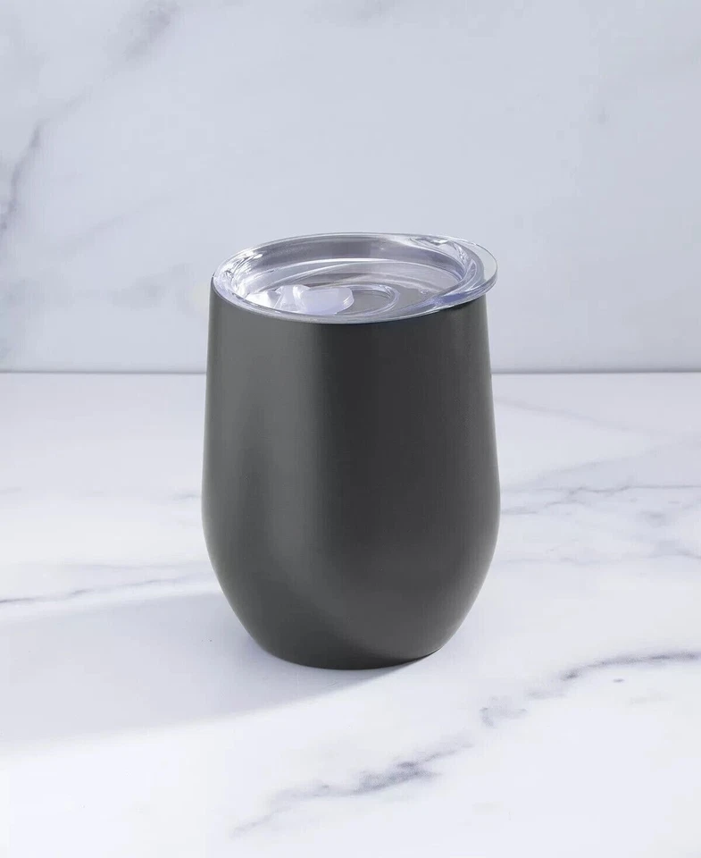 Thirstystone by Cambridge Grey Silver Insulated Wine Tumbler 12 oz.