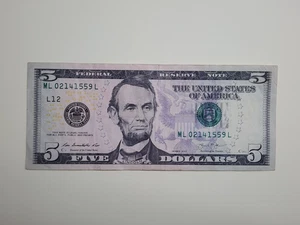 5 $ Schein 2013 - Serie #02141559 - Valentinstag / Jahr Stil - einzigartige Note - Bild 1 von 5