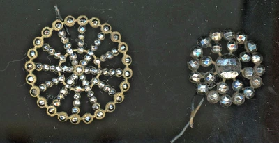 Two cut steel riveted buttons. - Image 1 of 2