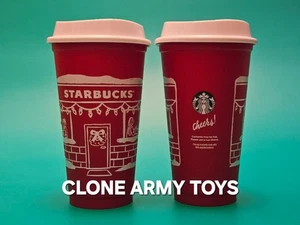 2 neue 2025 Starbucks Red Cup Day Weihnachten 16oz Holiday Red wiederverwendbarer Kaffee - Bild 1 von 1