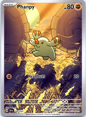 Phanpy Illustration Rare SV08: Surging Sparks 205/191 NM - Image 1 of 2