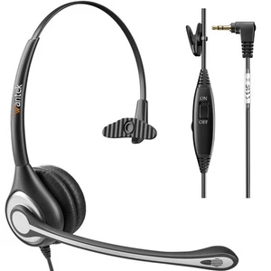 2.5mm Telephone Headset with Mic Noise Cancelling, Office Phone Headset Compa... - Picture 1 of 7