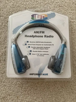 Vintage GPX iM Personal AM/FM Radio Stereo Headphones AHP1500cT NOS Blue - Image 1 of 2