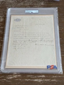 Encapsulated PSA DNA THEODORE ROOSEVELT PRESIDENT SIGNED AUTOGRAPH LETTER Hand - Picture 1 of 2