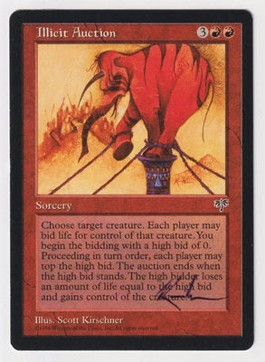 Signed Illicit Auction Proof LP Mirage Artist Scott Kirschner 1996 MTG Magic AP! - Image 1 of 2