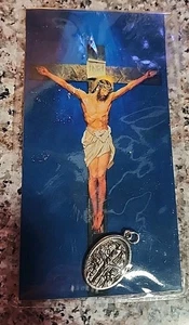 A prayer card for November crucifixion of Jesus medal pendant charm - Picture 1 of 2
