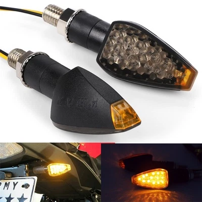 2X Motorcycle LED Turn Signal Blinker Indicator Light Amber Universal Motorbike - Image 1 of 4
