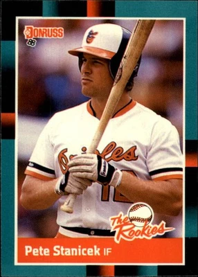 1988 Donruss Rookies Baseball Trading Card #15 Pete Stanicek - Image 1 of 2