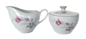 Vintage Camelot China Amerikanische Rose mit Goldrand Zuckerdose mit Deckel & Milchkännchen Set - Bild 1 von 11