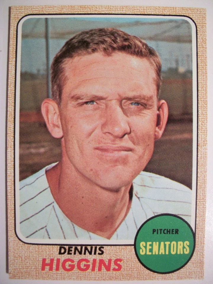 1968 TOPPS BASEBALL # 509 DENNIS HIGGINS ,SENATORS !!! - Image 1 of 1