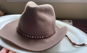 CAPPELLO FEDORA DOMENICA POMERIGGIO in feltro di lana marrone 7" TAGLIA S/M NUOVO - Foto 1 di 5